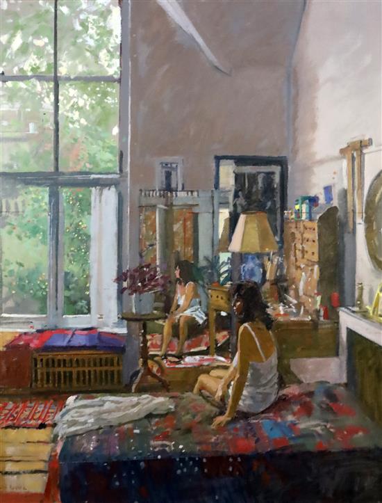 § Ken Howard (b.1932) Dora, Midsummers Day 57.5 x 39.5in.